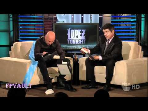 Howie Mandel On Lopez Tonight, showing off his new Gravity Defyer Footwear